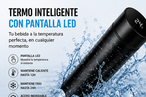 Termo Inteligente con Pantalla LED – Temperatura Exacta en Todo Momento