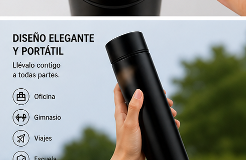 Termo portátil en mano